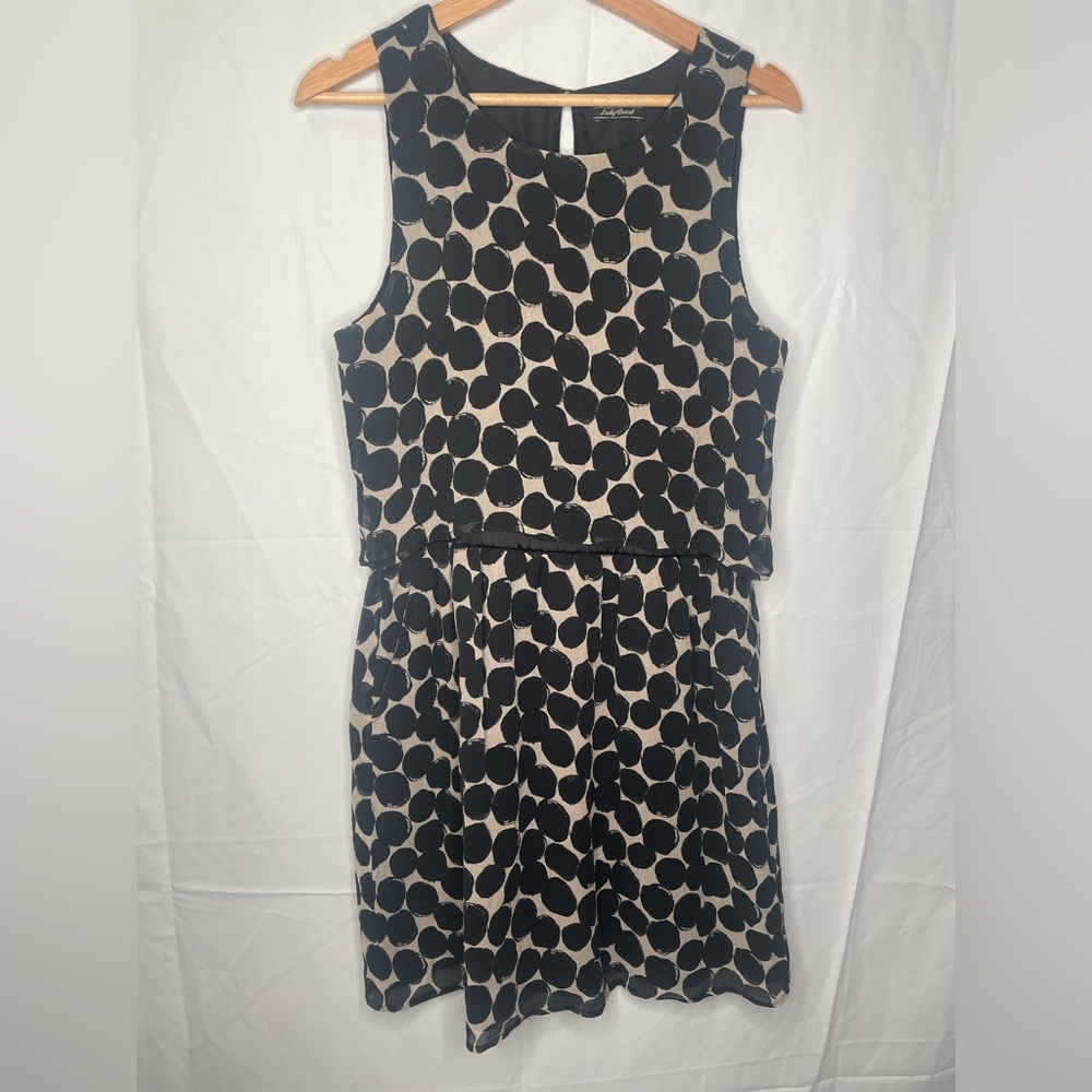 Lucky Brand Polka Dot Silk Sleeveless Dress